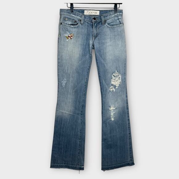 JOE'S JEANS Vintage 1971 Floral Embroidered Socialite Havens Wash Flare Sz 27 - Picture 3 of 9